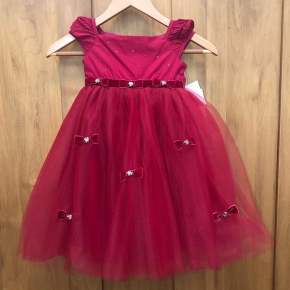 Girls Fancy Red Dress by Biscotti Colezzione 3T NWT - Picture 9 of 10